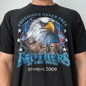 Vintage 2009 Sturgis Motorcycle Black Graphics T-Shirt Y2K